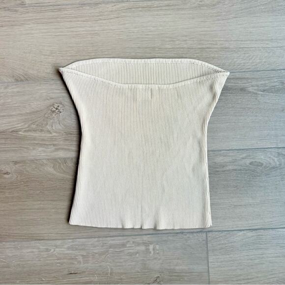 DISSH Cream Ribbed Tube Top XXL - Picture 2 of 4